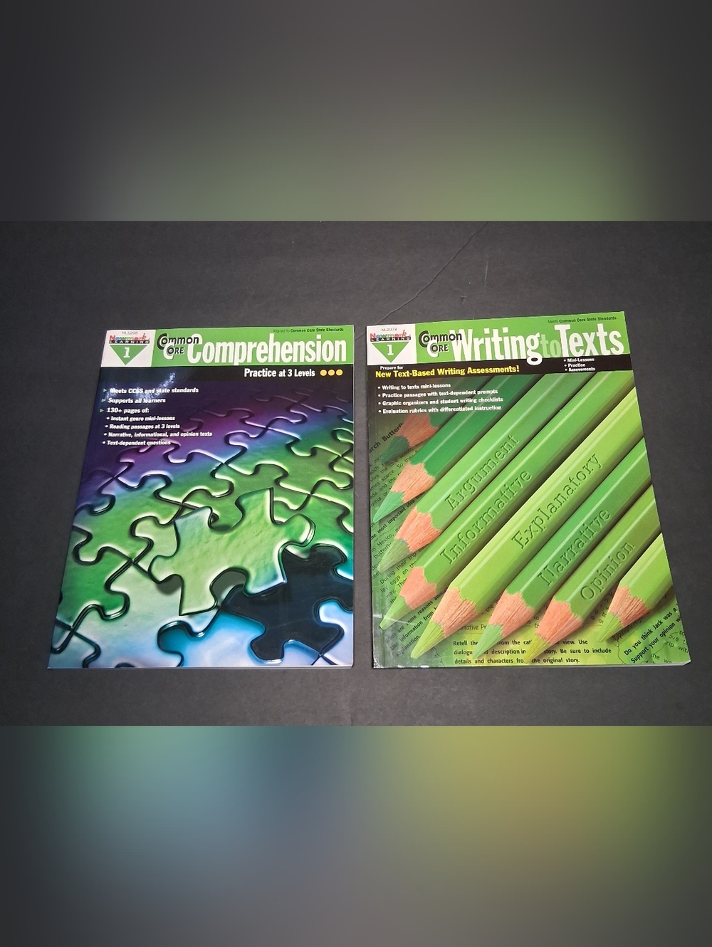Newmark Common Core workbooks grade 1 reading comprehension text-based writing